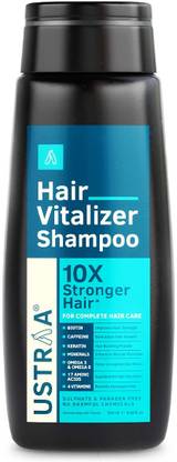USTRAA Hair Vitalizer Shampoo-Dermatologically Tested, With Biotin, Caffeine & Keratin