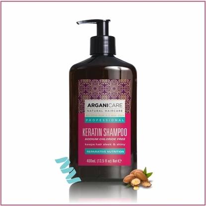 Arganicare Keratin Shampoo for all hair types Sodium Chloride free 400ml
