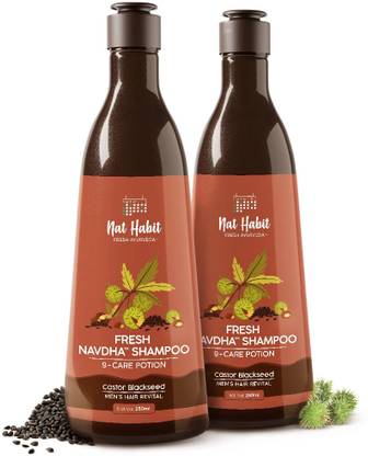 Nat Habit Natural Hair Shampoo For Men, Hairfall & Dandruff Control, Revital & Nourishment