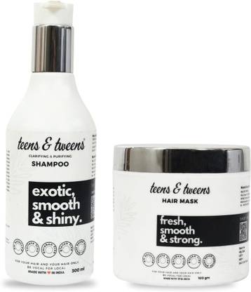 Teens & Tweens Hair Care Combo - Set of 2 | Clarifying & Purifying Shampoo 300ml&Hair Mask100g