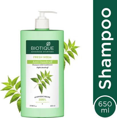 BIOTIQUE Fresh Neem Anti Dandruff Shampoo & Conditioner | Controls Dandruff & Dryness