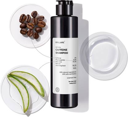 BRILLARE Natural Caffiene Shampoo for Hair Fall Reduction