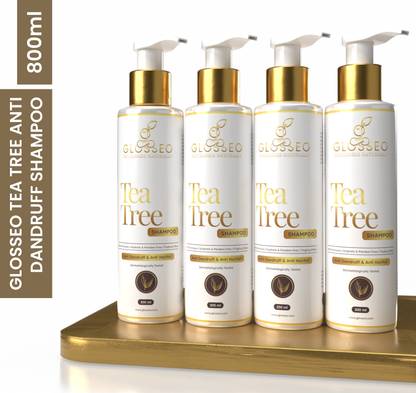 Glosseo Tea Tree Shampoo 4 Qty | Anti Dandruff & Hairfall | No Chemical/Sulphate/Paraben