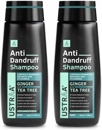USTRAA Anti Dandruff Shampoo - 250 ml x 2 | Controls Dandruff & Prevents Flakes