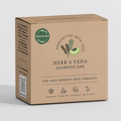 Shunyam Herb-a-Veda Shampoo Bar with Reetha, Amla, Shikakai and Bhringraj