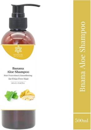 NATUUR Banana Aloe Shampoo 500ml - Reduces Frizz & Flyaways, Gentle Formula for Kids
