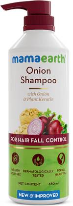 Mamaearth Shampoo for Hair Fall Control & Hair Growth with Onion & Plant Keratin