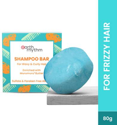Earth Rhythm Murumuru Butter Shampoo Bar, Frizzy & Curly Hair, Men & Women, Cardboard - 80ml