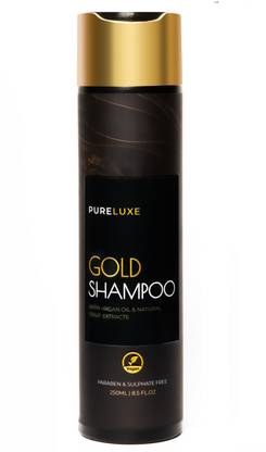 Pureluxe Gold Shampoo with 24K Gold & Argan Oil for Ultra Shine Hydration