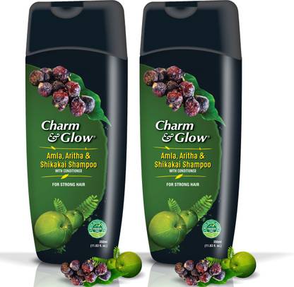 Charm & Glow Amla Aritha & Shikakai Shampoo (350ML) - Pack of 2