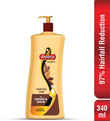 Meera Hairfall Care Shampoo,Goodness Of Badam and Shikakai,Paraben Free.