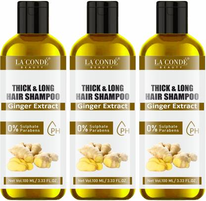 La'Conde Thick & Long Hair Shampoo with Ginger Extract Maintains PH Pack 3 of 100ML