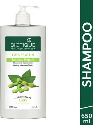 BIOTIQUE Soya Protein Intense Repair Shampoo & Conditioner | For Dry & Damaged Hair