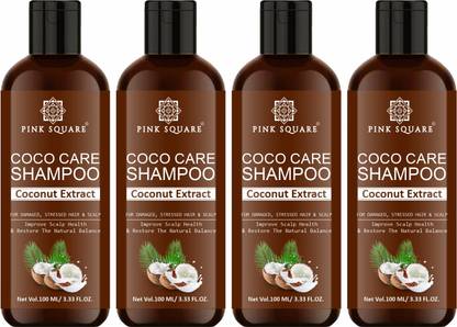 Pink Square Coco Care Shampoo ( With Coconut Extract ) Pack Of 4 ( 400 ml )