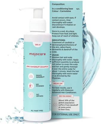 Mojocare Zero Dandruff Shampoo - 200 ml | Fights Root Cause of Dandruff All Hair Types