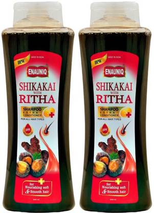 ENAUNIQ Shikakai With Ritha Shampoo EXTRA Conditioner For Soft & Smooth Hair (Pack Of 2)