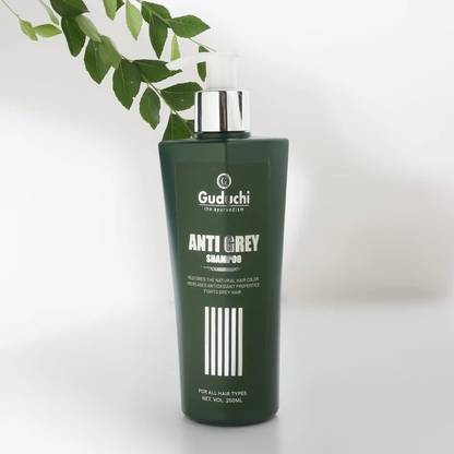 Guduchi Anti Grey Shampoo (Restores Original Hair Color and Fights Grey Hair)