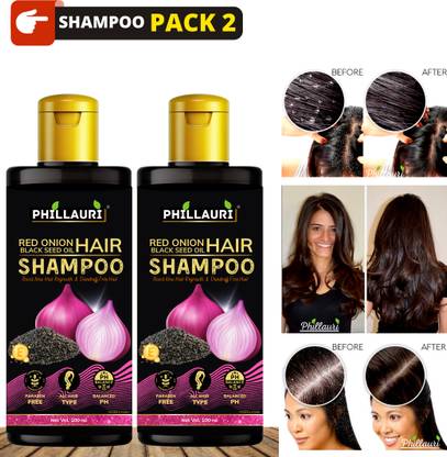 Phillauri Onion Hair Shampoo for Hair Fall Control and Anti Dandruff (Pack 2)