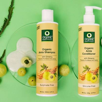 Organic Harvest AMLA SHAMPOO-250ML & CONDITIONER-200ML - PREMATURE GREYING