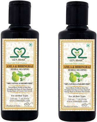S2M Herbal Amla & Bhringraj Herbal Shampoo 420ml ( Pack of 2, 210ml Each )