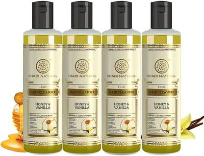 KHADI NATURAL Honey & Vanilla Hair Shampoo/Cleanser (Pack of 4)