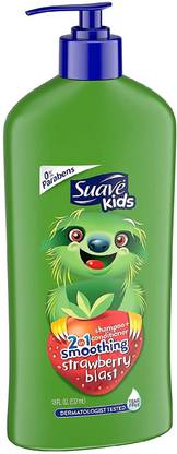Suave Kids Strawberry Blast 2 in 1 Smoothers Shampoo + Conditioner, 532 ml