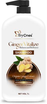Tryones Ginger Vitalize Shampoo-Organic Elixir for Revitalizing Natural Shine