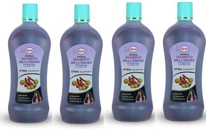 Ayur Herbal ( XTRA CODITIONER) Amla Shikakai with Reetha Shampoo 100ml Pack of 4