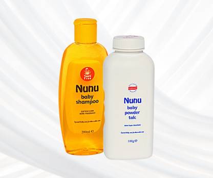 Nunu Baby Shampoo 200ml and Baby Powder 100gm