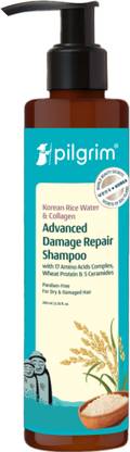 Pilgrim Korean Rice Water & Collagen Advanced Damage Repair Shampoo|Hair Fall Control