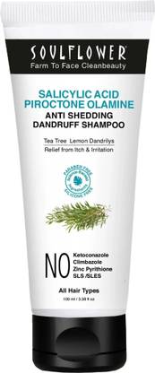 Soulflower Anti Dandruff Shampoo for Itchy & Flaky Scalp with Salicylic Acid, Tea Tree