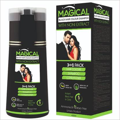 MAGICAL Black Natural Instant Hair Colour Shampoo for Men & Women, No Ammonia & Paraben