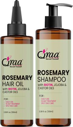 Qraa Pure Rosemary Hair Oil&Shampoo Combo for Hair Growth,Hair Fall Control|Pack of 2