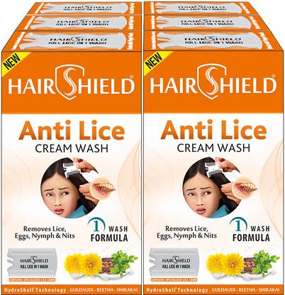 HAIRSHIELD Anti Lice Cream Wash | Each Pack With New Big Lice Specialist Comb | Pack of 6