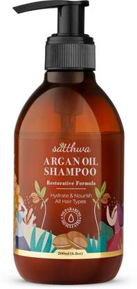 Satthwa Argan Oil Shampoo for Dandruff & Dry Free Scalp, Frizz Free, Shiny & Damage Hair