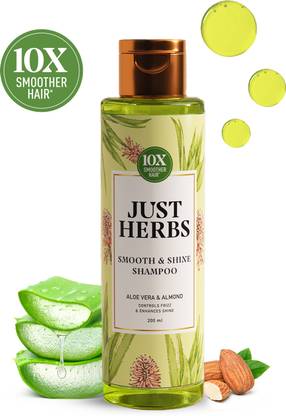 Just Herbs Aloe+Wheatgerm Moisturising Frizz Control Nourishing Dry Hair Shampoo For Women