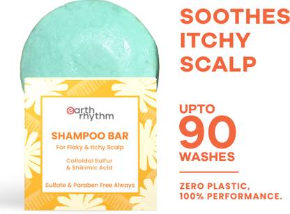 Earth Rhythm Murumuru Butter Anti-Dandruff Shampoo Bar, For Dry, Frizzy and Curly Hair