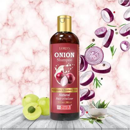 LORD'S Onion Shampoo Natural Hair Vitalizer for All Hair Types (200 ml)