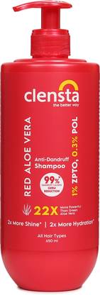 Clensta Red Aloe Vera Anti-Dandruff Shampoo With Zpto & Red Aloe Vera