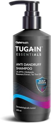 Cipla Tugain Essentials Anti Dandruff Shampoo | With Rosemary Extract & Tea Tree Oil