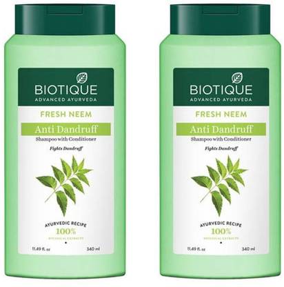 BIOTIQUE Advance Ayurveda Fresh Neem Anti Dandruff Shampoo & Conditioner 340ml(Pack of 2)