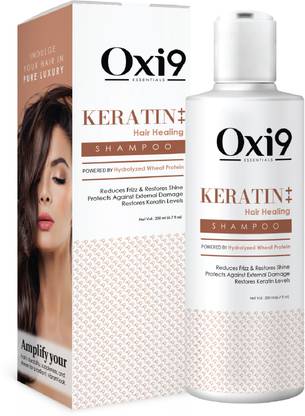 Oxi9 Keratin++ Shampoo - 200 ml Hydrolyzed Wheat Protein for Reduces Frizz