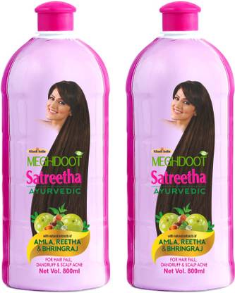 MEGHDOOT Ayurvedic Satreetha Shampoo for Dandruff and Scalp Acne 800ml Each Pack of 2