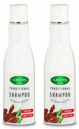 GREENS CONCEPT Traditional Shikakai & Curry Leaf Shampoo - Hair Fall Control 200ml (Pack of 2)