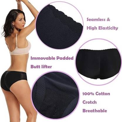 GARIHC ENTERPRISE Women Bottom Butt Hip Enhancing Briefs, Waist Shaper Underwear Body Panties Cotton Cup Bra Pads
