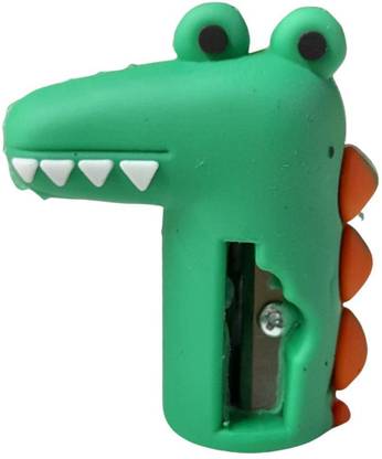 R H lifestyle CROCODILE Animal Shaped Pencil Eraser with Attached Sharpener 2 in 1 PACK OF 1PC SINGLE PENCIL TUBE Sharpeners