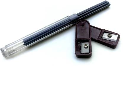 CRAFTWAFT 2.0 Lead Pointer Pencil Sharpener, 2mm Leads Sharpener Portable Handheld for 2.0mm Pencil Lead Refills Pack of 2 with 1 Box 2mm Lead Sharpeners