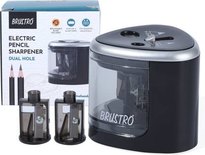 BRuSTRO Battery Operated Pencil Double Hole Sharpeners