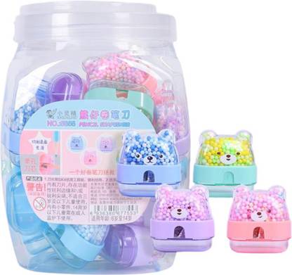 AMB Cute Bear Head Balls Pencil Sharpener for Kids Singal Pencil Sharpener
