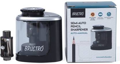 BRuSTRO (Battery Operated + Manual) Pencil Sharpener Semi auto Sharpener